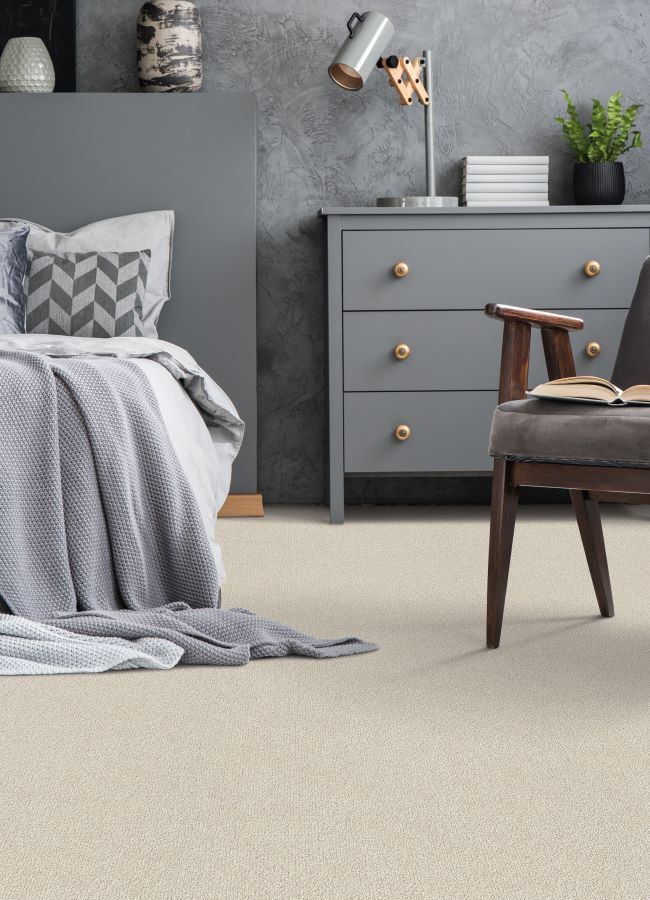 comfortable carpets in a grey themed bedroom